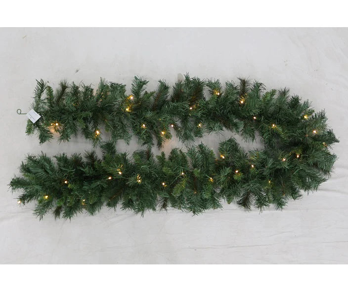 Garland 9ft Pre Lit Majestic Pine Garland (2.74m)