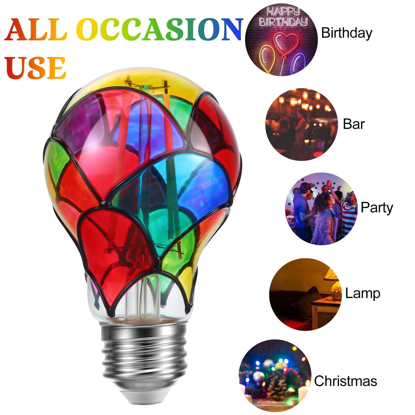 2Pcs GlowColor LED Bulbs