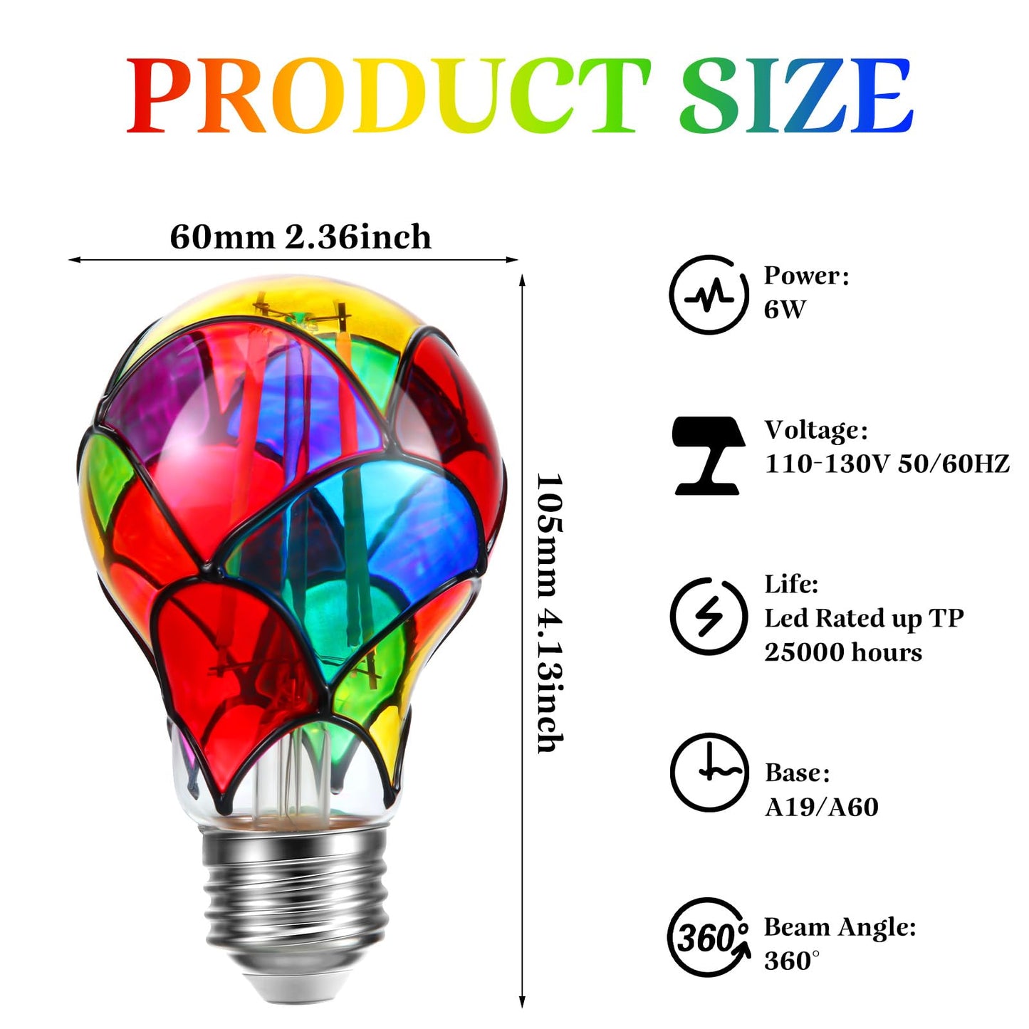2Pcs GlowColor LED Bulbs