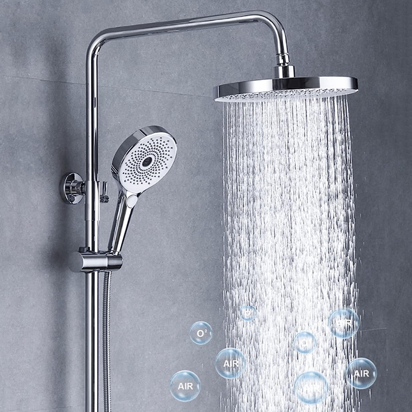 Four-function thermostatic digital display shower set